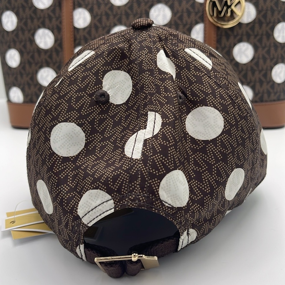 Michael Kors Women's Baseball Cap Hat Adjustable OS Chocolate BROWN DOTS
NWT - Picture 10 of 16
